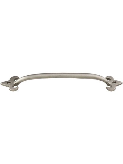 Arched Handle Bronze Fleur-de-Lis 8-Inch Cabinet Pull in White Bronze.